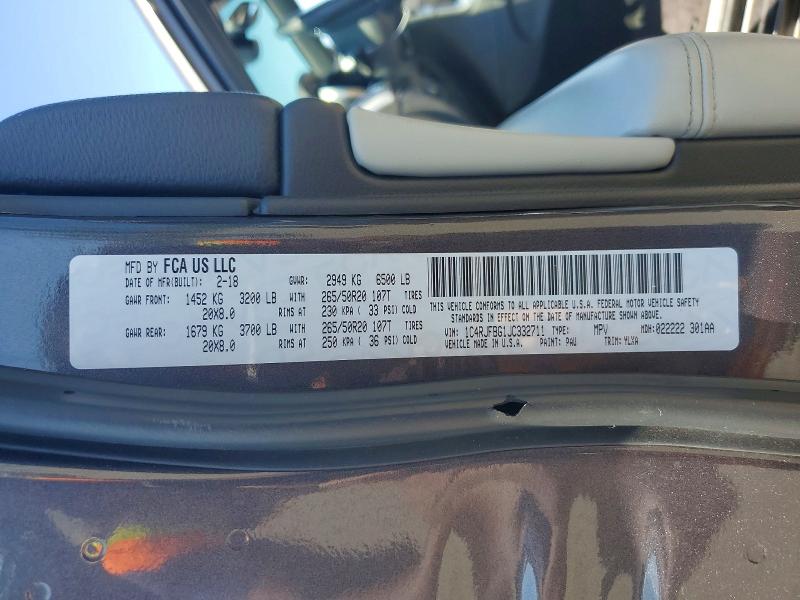 Продажа на аукционе авто 2018 Jeep Grand Cherokee, vin: 1C4RJFBG1JC332711, номер лота: 62289516