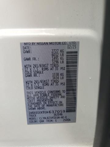 Auction sale of the 2025 Nissan Frontier, vin: 1N6ED1EK9SN637059, lot number: 59996046