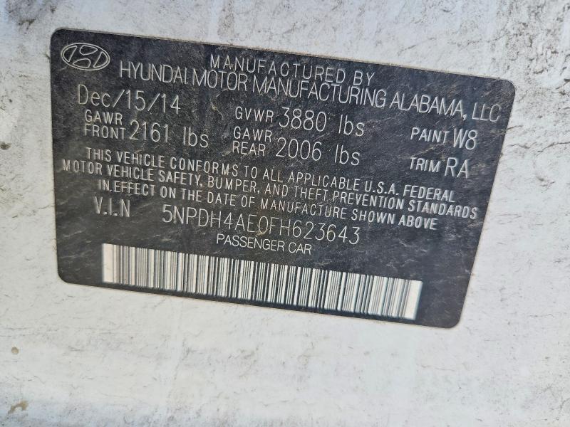 Продажа на аукционе авто 2015 Hyundai Elantra, vin: 5NPDH4AE0FH623643, номер лота: 59729126