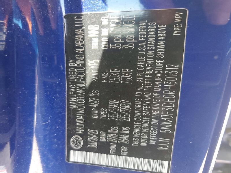 2024 Hyundai Tucson მანქანა იყიდება აუქციონზე, vin: 5NMJF3DE0RH301312, აუქციონის ნომერი: 62511336