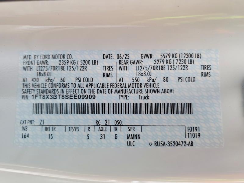 Продаж на аукціоні авто 2025 Ford F350, vin: 1FT8X3BT8SEE09909, номер лоту: 58837646