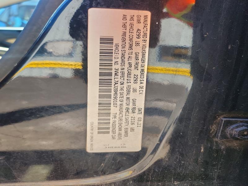 Aukcja sprzedaży 2011 Volkswagen Jetta, vin: 3VWLL7AJ2BM090107, numer aukcji: 60190826
