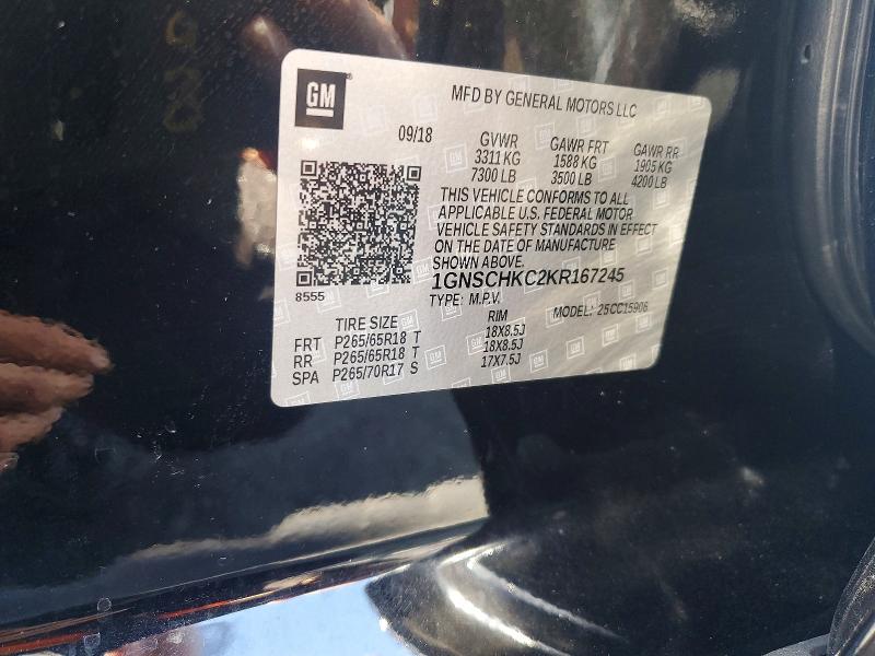 60147476 :رقم المزاد ، 1GNSCHKC2KR167245 vin ، 2019 Chevrolet Suburban مزاد بيع