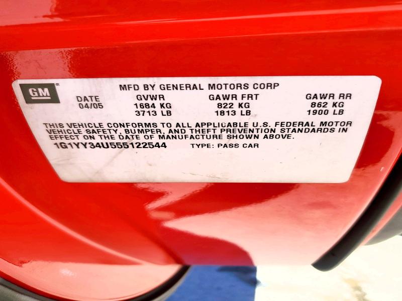 Продаж на аукціоні авто 2005 Chevrolet Corvette, vin: 1G1YY34U555122544, номер лоту: 60418506