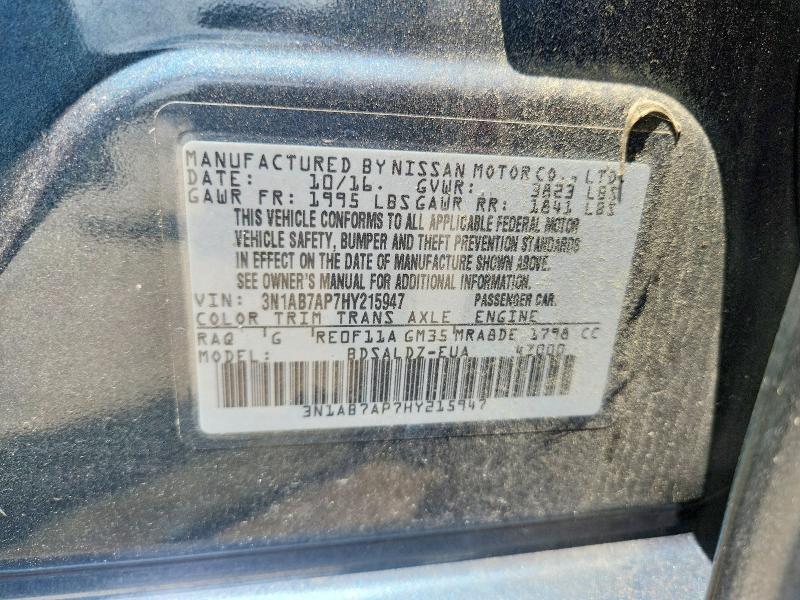 Продаж на аукціоні авто 2017 Nissan Sentra, vin: 3N1AB7AP7HY215947, номер лоту: 61712876