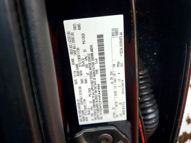 Aukcja sprzedaży 2017 Ford F150, vin: 1FTEW1CP1HFA41894, numer aukcji: 63007916