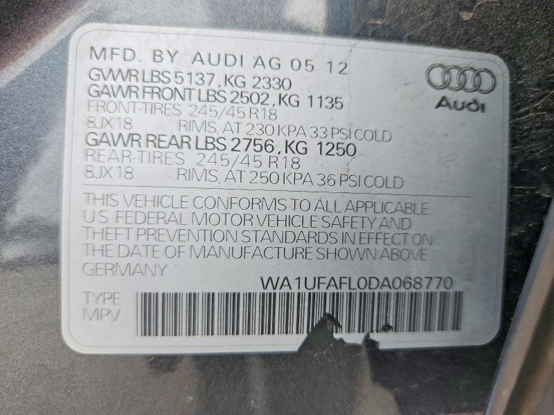 Продаж на аукціоні авто 2013 Audi A4 Allroad, vin: WA1UFAFL0DA068770, номер лоту: 60687016