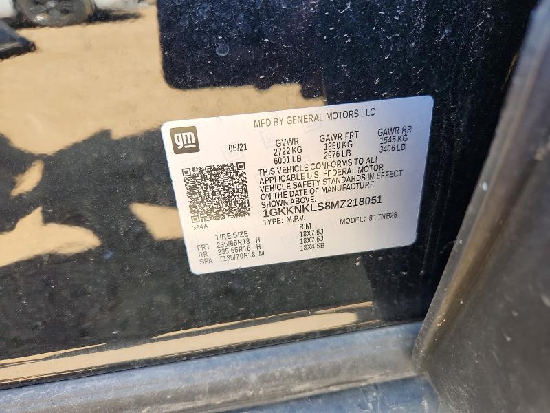 Aukcja sprzedaży 2021 Gmc Acadia, vin: 1GKKNKLS8MZ218051, numer aukcji: 61613796