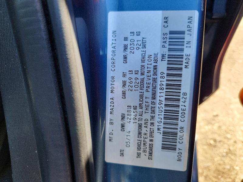 60961886 :رقم المزاد ، JM1GJ1U59F1189189 vin ، 2015 Mazda 6 مزاد بيع