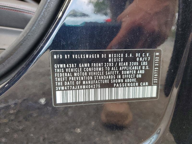 60259026 :رقم المزاد ، 3VW4T7AJXHM404275 vin ، 2017 Volkswagen Jetta مزاد بيع