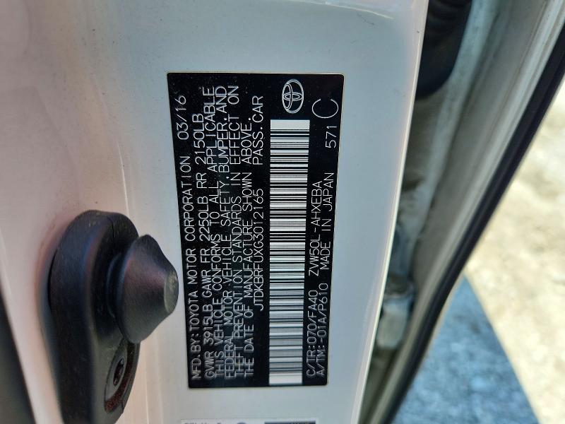 Продаж на аукціоні авто 2016 Toyota Prius, vin: JTDKBRFUXG3012165, номер лоту: 60383306