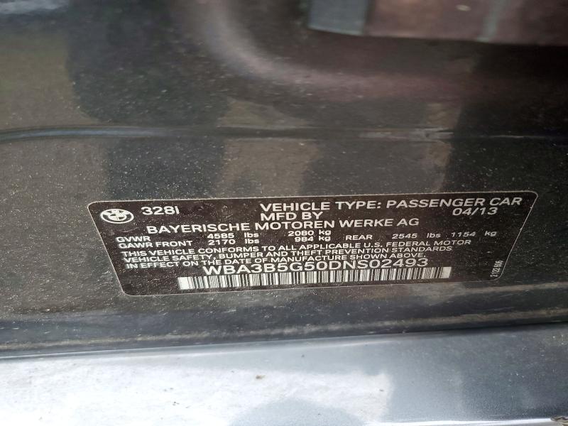 Aukcja sprzedaży 2013 Bmw 328, vin: WBA3B5G50DNS02493, numer aukcji: 59972126