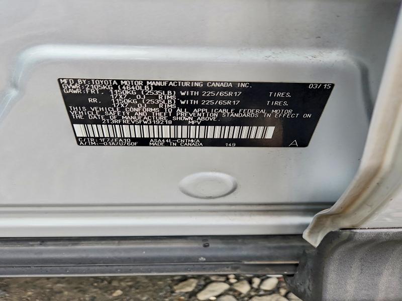 60280496 :رقم المزاد ، 2T3RFREV5FW319218 vin ، 2015 Toyota Rav4 مزاد بيع