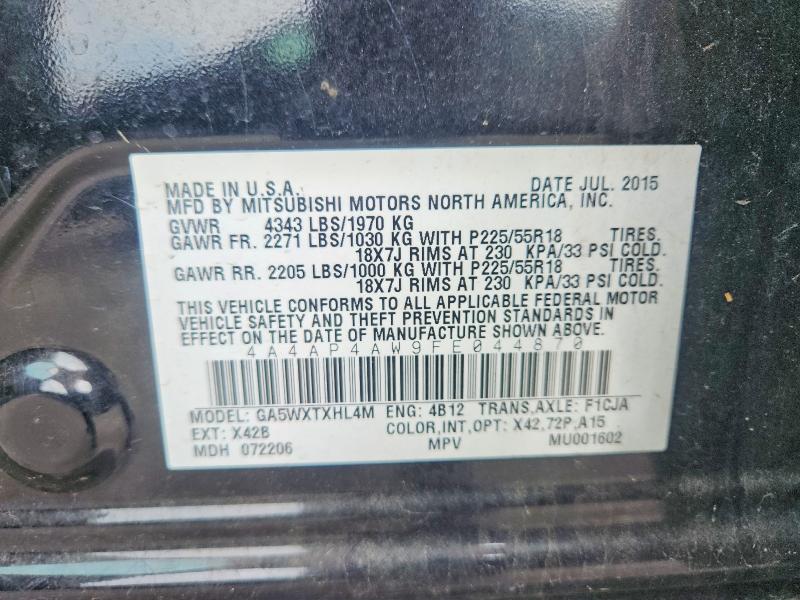 Aukcja sprzedaży 2015 Mitsubishi Outlander Sport, vin: 4A4AP4AW9FE044870, numer aukcji: 61227876