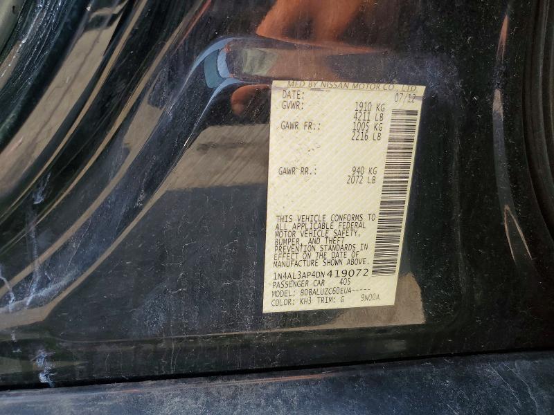 2013 Nissan Altima მანქანა იყიდება აუქციონზე, vin: 1N4AL3AP4DN419072, აუქციონის ნომერი: 61911276