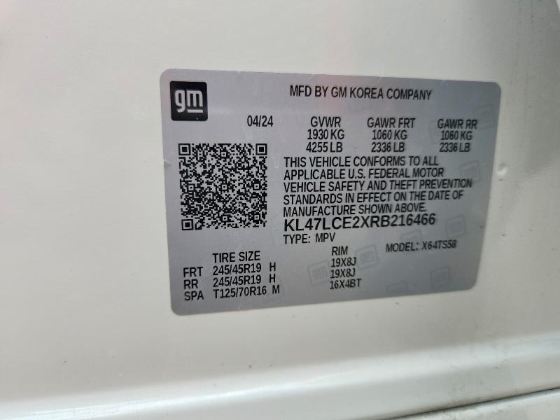 60772976 :رقم المزاد ، KL47LCE2XRB216466 vin ، 2024 Buick Envista مزاد بيع