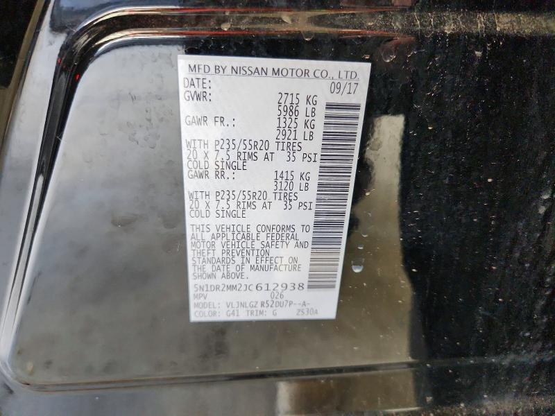 2018 Nissan Pathfinder მანქანა იყიდება აუქციონზე, vin: 5N1DR2MM2JC612938, აუქციონის ნომერი: 61082756