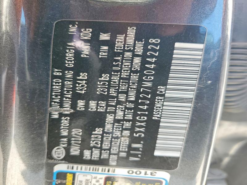 Aukcja sprzedaży 2021 Kia K5, vin: 5XXG14J27MG044228, numer aukcji: 63354776
