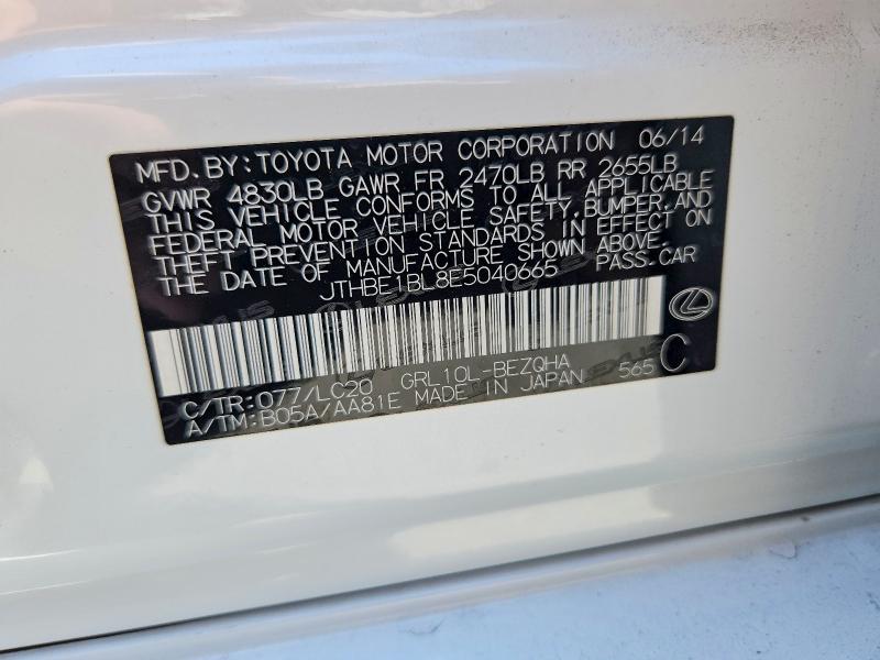 Aukcja sprzedaży 2014 Lexus Gs, vin: JTHBE1BL8E5040665, numer aukcji: 62351266