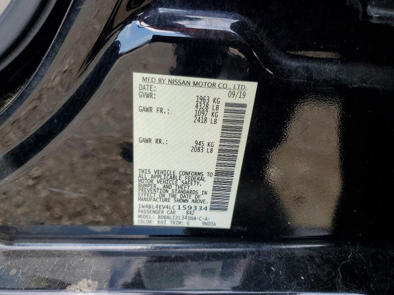 59237456 :رقم المزاد ، 1N4BL4EV4LC159334 vin ، 2020 Nissan Altima مزاد بيع