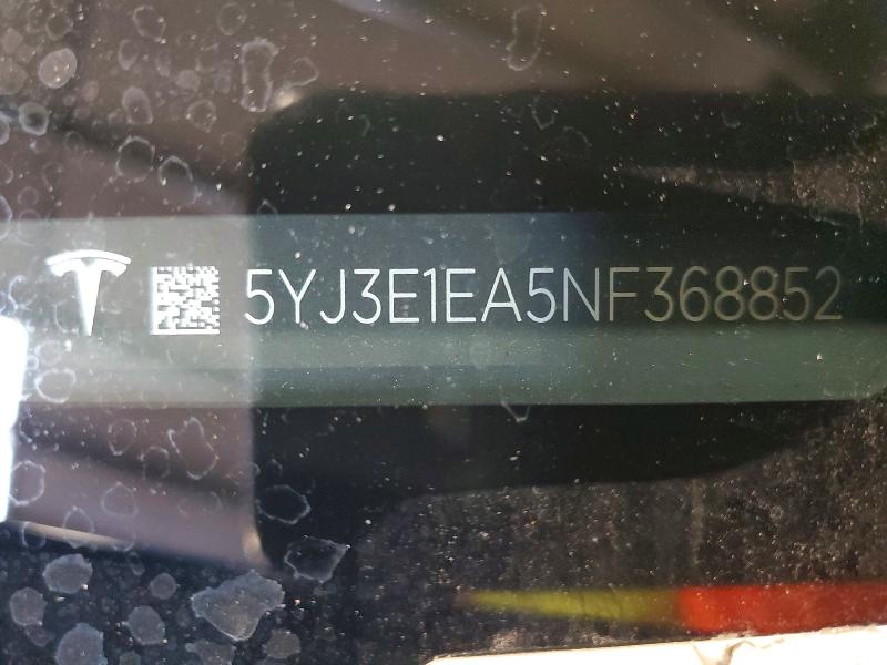 Продаж на аукціоні авто 2022 Tesla Model 3, vin: 5YJ3E1EA5NF368852, номер лоту: 61088286