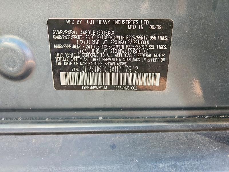 Продажа на аукционе авто 2010 Subaru Forester, vin: JF2SH6DC3AH717912, номер лота: 60014846