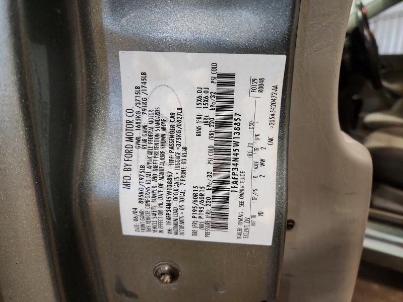 61738646 :رقم المزاد ، 1FAFP34N45W138857 vin ، 2005 Ford Focus مزاد بيع