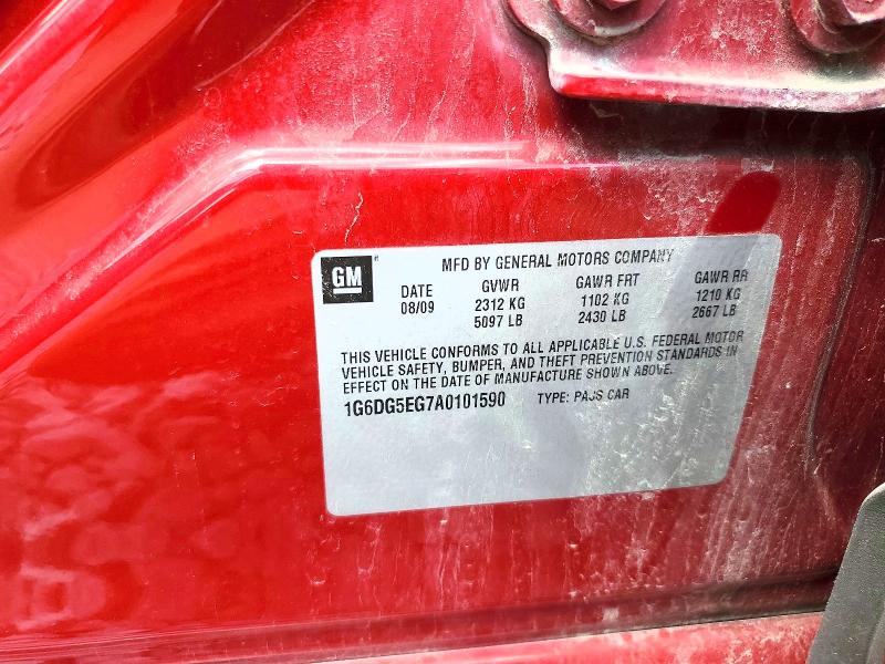 Aukcja sprzedaży 2010 Cadillac Cts, vin: 1G6DG5EG7A0101590, numer aukcji: 60395336