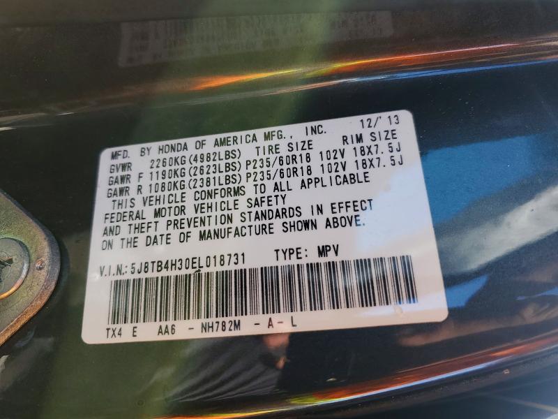 62567766 :رقم المزاد ، 5J8TB4H30EL018731 vin ، 2014 Acura Rdx مزاد بيع