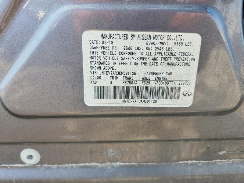 Aukcja sprzedaży 2019 Infiniti Q50, vin: JN1EV7AR3KM591128, numer aukcji: 61172286