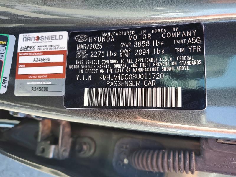 Aukcja sprzedaży 2025 Hyundai Elantra, vin: KMHLM4DG0SU011720, numer aukcji: 60326026