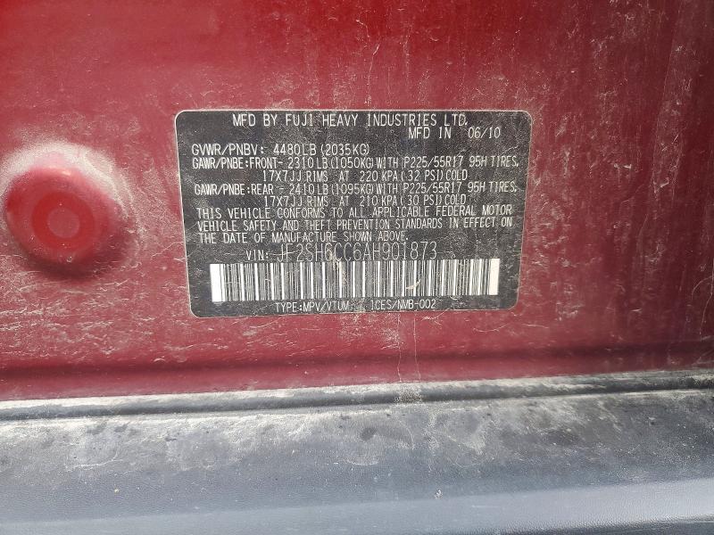 Aukcja sprzedaży 2010 Subaru Forester, vin: JF2SH6CC6AH901873, numer aukcji: 61137746