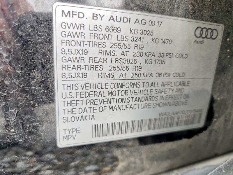 Продаж на аукціоні авто 2018 Audi Q7, vin: WA1LAAF70JD015493, номер лоту: 61481916