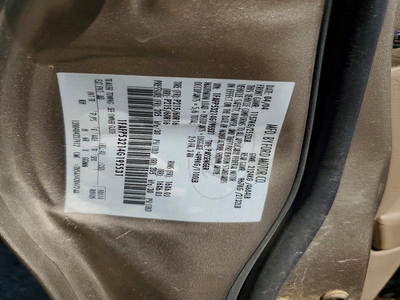 2004 Ford Taurus მანქანა იყიდება აუქციონზე, vin: 1FAFP53214G195531, აუქციონის ნომერი: 60809216