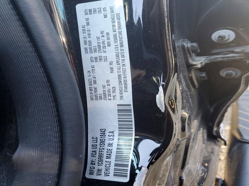 59690546 :رقم المزاد ، 1C6RRFFG1SN518443 vin ، 2025 Ram 1500 مزاد بيع
