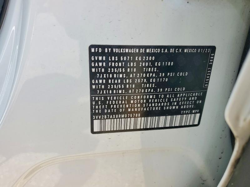 62047936 :رقم المزاد ، 3VV2B7AX8RM075788 vin ، 2024 Volkswagen Tiguan مزاد بيع