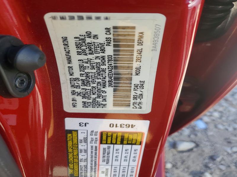 60437126 :رقم المزاد ، 1NXBU4EEXAZ247833 vin ، 2010 Toyota Corolla مزاد بيع