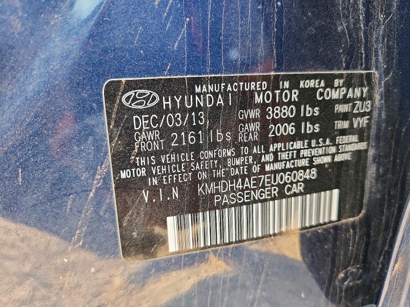 61694856 :رقم المزاد ، KMHDH4AE7EU060848 vin ، 2014 Hyundai Elantra مزاد بيع