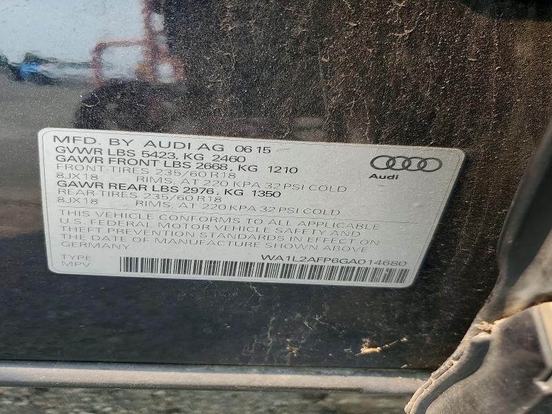 Продажа на аукционе авто 2016 Audi Q5, vin: WA1L2AFP6GA014680, номер лота: 60809776