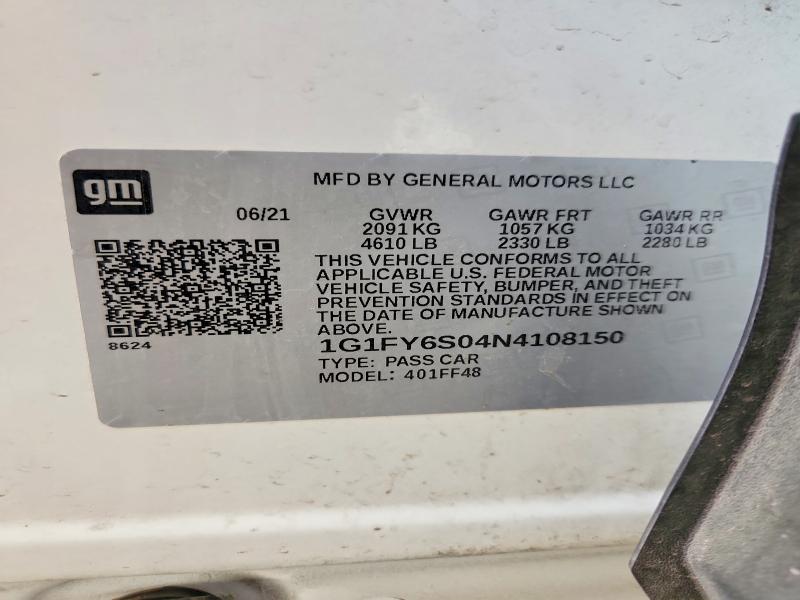 Продаж на аукціоні авто 2022 Chevrolet Bolt Euv, vin: 1G1FY6S04N4108150, номер лоту: 59720286
