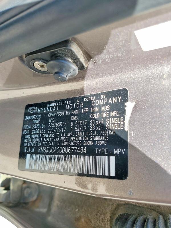 Продажа на аукционе авто 2013 Hyundai Tucson, vin: KM8JUCAC0DU677434, номер лота: 61110406