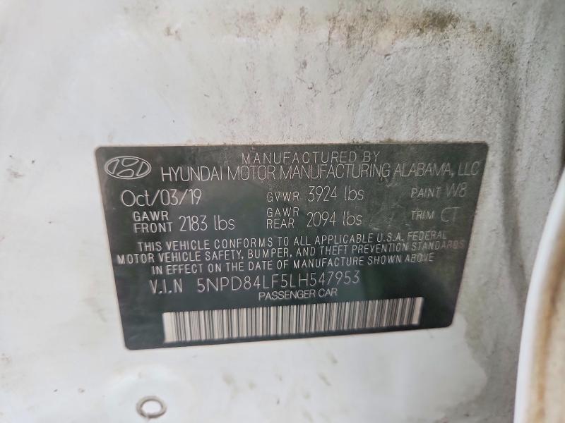 63509766 :رقم المزاد ، 5NPD84LF5LH547953 vin ، 2020 Hyundai Elantra مزاد بيع