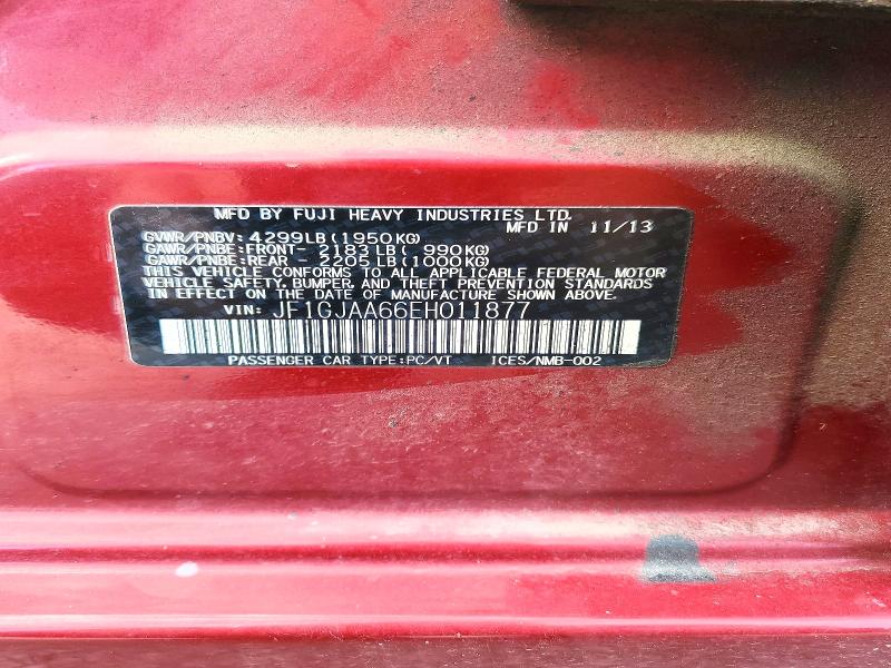 Aukcja sprzedaży 2014 Subaru Impreza, vin: JF1GJAA66EH011877, numer aukcji: 56948506