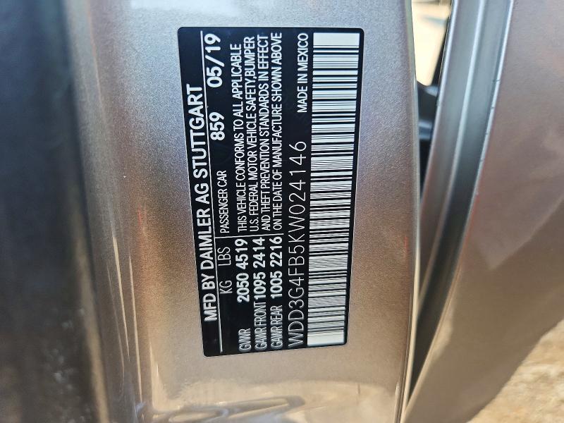 2019 Mercedes-benz A მანქანა იყიდება აუქციონზე, vin: WDD3G4FB5KW024146, აუქციონის ნომერი: 59320386