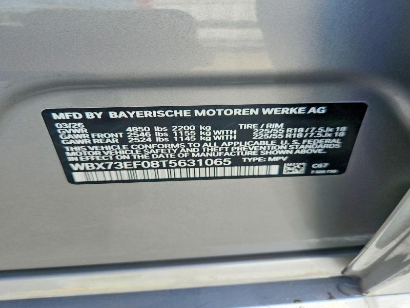 59576176 :رقم المزاد ، WBX73EF08T5631065 vin ، 2026 Bmw X1 مزاد بيع
