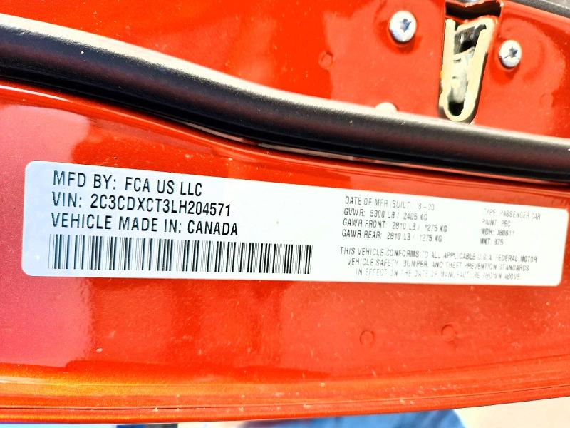 Aukcja sprzedaży 2020 Dodge Charger, vin: 2C3CDXCT3LH204571, numer aukcji: 62893236