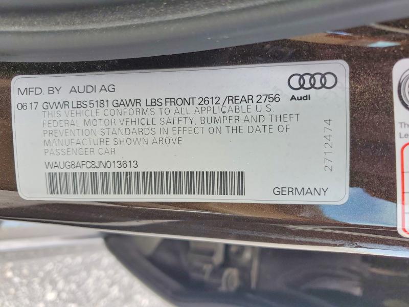 Продажа на аукционе авто 2018 Audi A6, vin: WAUG8AFC8JN013613, номер лота: 61949286