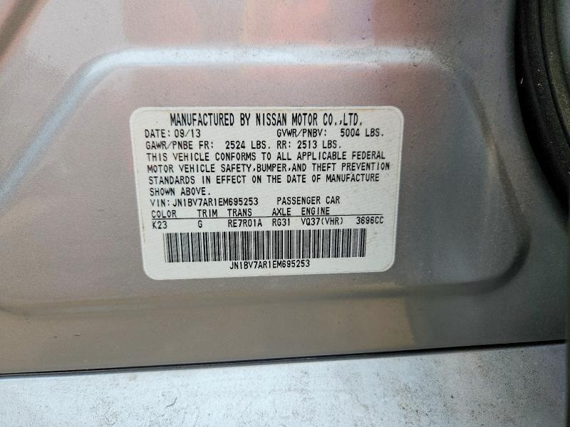 61233816 :رقم المزاد ، JN1BV7AR1EM695253 vin ، 2014 Infiniti Q50 مزاد بيع
