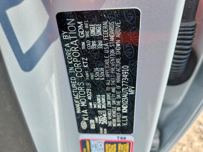 2020 Kia Soul მანქანა იყიდება აუქციონზე, vin: KNDJ23AU7L7734910, აუქციონის ნომერი: 60222586
