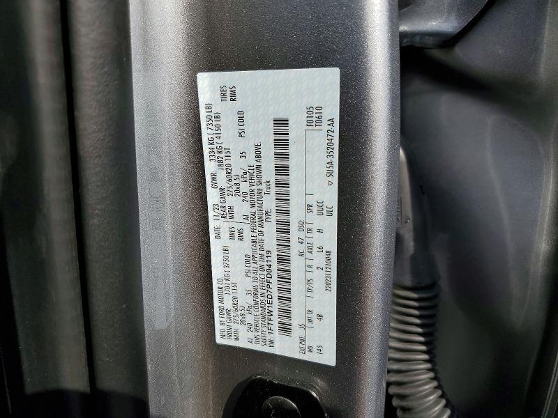 61727236 :رقم المزاد ، 1FTFW1ED7PFD04119 vin ، 2023 Ford F150 مزاد بيع